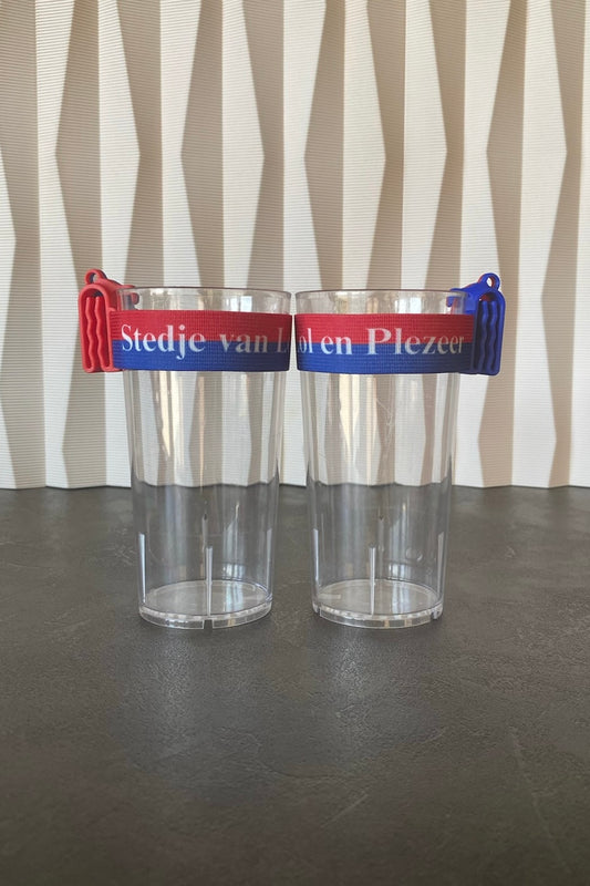 "Stedje van Lol en Plezeer" Clip A Cup met Luxe Koord